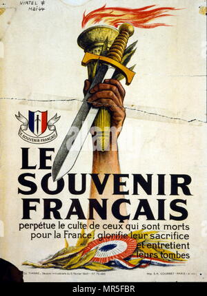 L'affiche de propagande émis par le gouvernement français de Vichy pour commémorer morts à la guerre. Février 1944 Banque D'Images