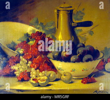 19e siècle français still life peinture. Vers 1870 Banque D'Images