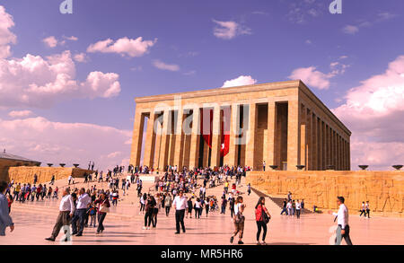 Ankara/Turquie - le 19 mai 2018 : Les gens célèbrent le 19 mai Commémoration d'Atatürk, de la jeunesse et des Sports Journée à Anitkabir, le mausolée de Mustafa Kemal Ataturks Banque D'Images