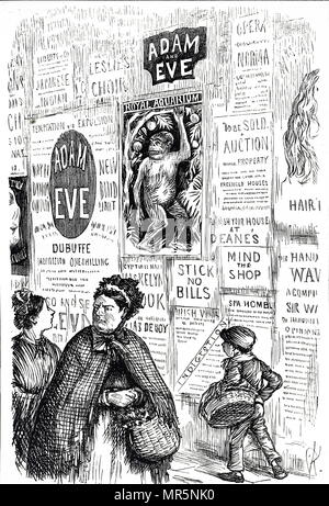 Une caricature 1878 brocardant Charles Darwins theory (Darwinisme) que les humains sont des descendants ou liés à l'APE. Charles Robert Darwin (1809 - 1882) était un naturaliste anglais, géologue et biologiste, mieux connu pour ses contributions à la science de l'évolution Banque D'Images