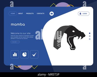 Une page de qualité Modèle de site Web de Mamba, EPS vectoriel Web Design moderne avec télévision et des éléments d'INTERFACE UTILISATEUR illustration paysage, idéal pour landing page Illustration de Vecteur