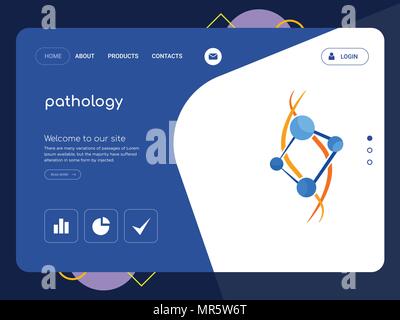 Une page de qualité Modèle de site Web de pathologie, EPS vectoriel Web Design moderne avec télévision et des éléments d'INTERFACE UTILISATEUR illustration paysage, idéal pour landing page Illustration de Vecteur