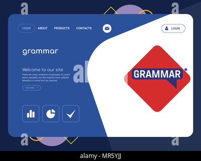 Une page de qualité Modèle de site Web de grammaire, EPS vectoriel Web Design moderne avec télévision et des éléments d'INTERFACE UTILISATEUR illustration paysage, idéal pour landing page Illustration de Vecteur