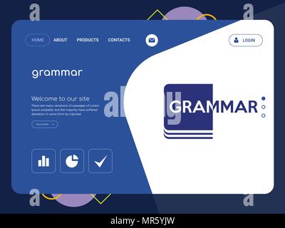 Une page de qualité Modèle de site Web de grammaire, EPS vectoriel Web Design moderne avec télévision et des éléments d'INTERFACE UTILISATEUR illustration paysage, idéal pour landing page Illustration de Vecteur