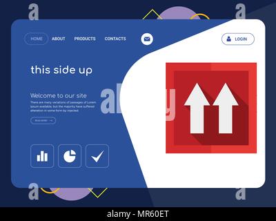 Une page de qualité this side up, EPS vectoriel Modèle de site Web Web Design moderne avec télévision et des éléments d'INTERFACE UTILISATEUR illustration paysage, idéal pour landing page Illustration de Vecteur