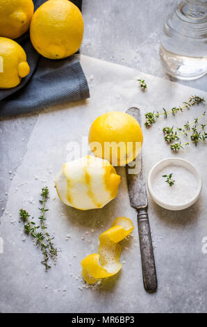 Seasalt avec citron Banque D'Images