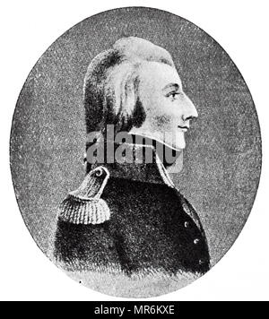 Portrait de Wolfe Tone (1763-1798) un révolutionnaire et patriote irlandais ; Fondateur de l'United Irishmen ; s'est suicidé dans la prison de Dublin plutôt que d'être mis à mort. En date du 19e siècle Banque D'Images