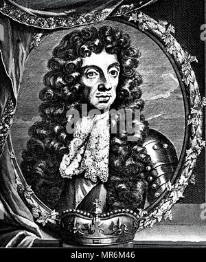 Portrait de Charles II d'Angleterre (1630-1685) Roi d'Angleterre, d'Écosse et l'Irlande. En date du 18e siècle Banque D'Images