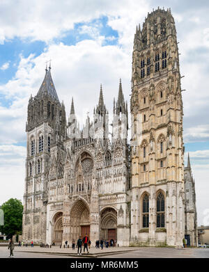 La Cathédrale de Rouen (cathédrale primatiale Notre-Dame de l'Assomption de Rouen), Rouen, Normandie, France Banque D'Images