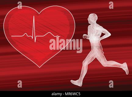 La cardio- formation à la prévention des maladies cardiaques - vector concept Illustration de Vecteur