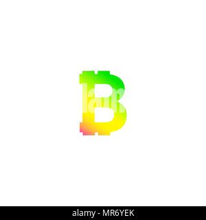 Devise crypto Bitcoin icône logo isolé sur fond blanc, avec le logo de la CTB, gradient couleur multicolore signe, vector illustration Illustration de Vecteur