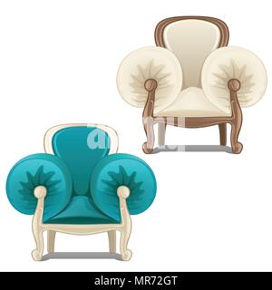 Deux chaises avec des accoudoirs. Vector illustration. Illustration de Vecteur