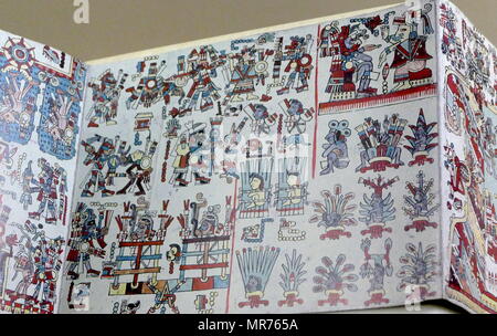 Le Codex Zouche-Nuttall Codex ou Tonindeye est plié en accordéon document pré-colombienne de mixtèque pictography, maintenant dans les collections du British Museum. C'est l'un d'environ 16 manuscrits provenant du Mexique qui sont entièrement pré-colombienne dans l'origine. Vers 14e siècle Banque D'Images