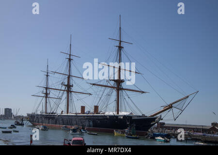 Le HMS Warrior à Portsmouth, Sussex, UK Banque D'Images