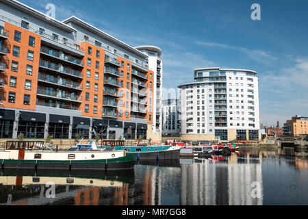 Station d'formerley Leeds Clarence Dock au centre de Leeds. Banque D'Images