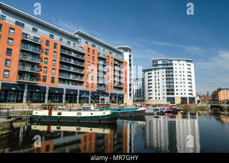 Station d'formerley Leeds Clarence Dock au centre de Leeds. Banque D'Images