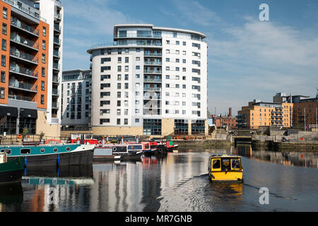 Station d'formerley Leeds Clarence Dock au centre de Leeds. Banque D'Images