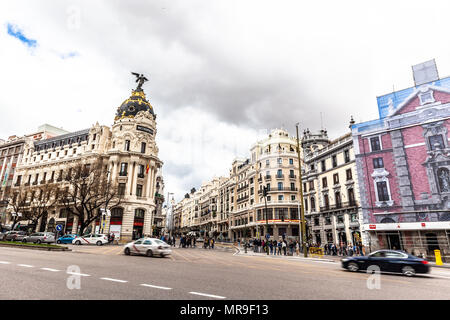 Calle de Alcalá, Madrid, Espagne. Banque D'Images