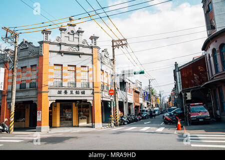 Taipei, Taiwan - le 25 avril 2018 : La rue Dihua, Taiwan vieux quartier traditionnel store Banque D'Images