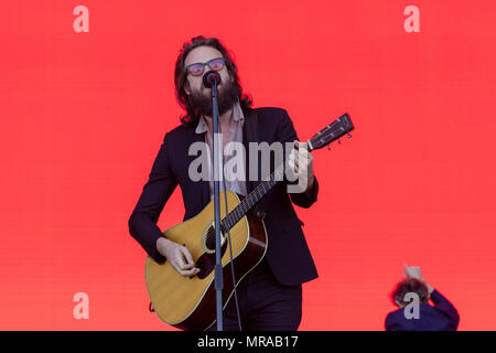 Londres, Royaume-Uni, 25 mai 2018. Joshua Michael Tillman, également connu sous le nom de Père John Misty et précédemment J. Tillman, est un chanteur, auteur-compositeur, guitariste, batteur et producteur de disques. Aujourd'hui, il a joué le plus grand week-end à Belfast, qui a été accueilli par BBC6 Music. Belfast, Irlande du Nord. 25 mai 2018. Credit : Darron Mark/Alamy Live News Banque D'Images