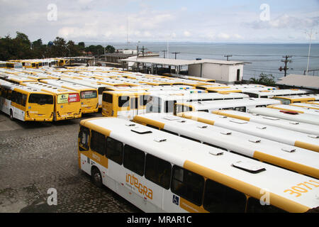 Salvador, Brésil. 23 mai, 2018. La flotte de bus diminue avec la grève des camionneurs. Credit : Mauro Akin Nassor/FotoArena/Alamy Live News Banque D'Images