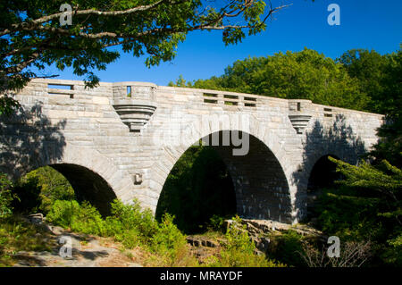 Le pont du ruisseau de canard, l'Acadia National Park, Maine Banque D'Images