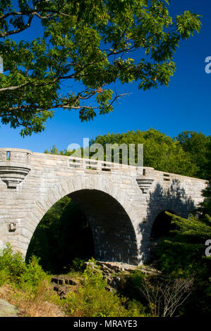 Le pont du ruisseau de canard, l'Acadia National Park, Maine Banque D'Images