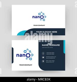 Nano, carte de visite, modèle de conception pour votre entreprise, créative et moderne Carte d'identité propre Vector Illustration de Vecteur