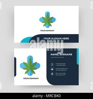 La marijuana médicale, carte de visite, modèle de conception pour votre entreprise, créative et moderne Carte d'identité propre Vector Illustration de Vecteur
