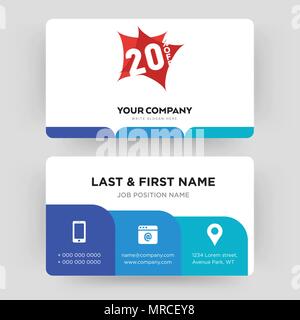 20 % de réduction, carte de visite, modèle de conception pour votre entreprise, créative et moderne Carte d'identité propre Vector Illustration de Vecteur