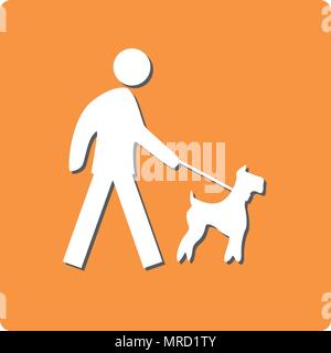 Chien en laisse interdire sign vector illustration couleur Illustration de Vecteur