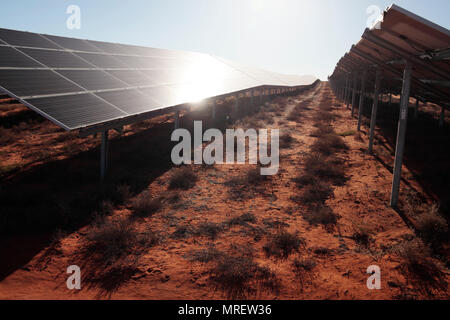 10 MW solar power plant, Vredendal, Western Cape, Afrique du Sud. Banque D'Images