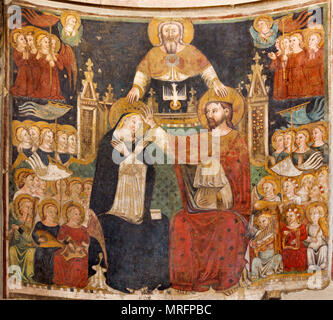 Parme, Italie - 16 avril 2018 : La fresque du couronnement de la Vierge Marie à Baptistère depuis 14 - 15. 100. Banque D'Images