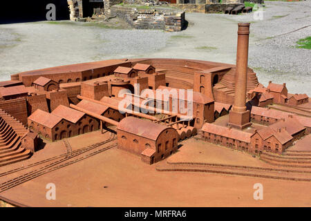 Blaenavon Ironworks Modèle d'un ancien site industriel maintenant National Museum, South Wales Valleys, UK Banque D'Images