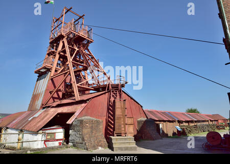 L'extraction du charbon traditionnel et le développement d'au Châtelet : Big Pit National Coal Museum, South Wales Valleys, Blaenavon, UK Banque D'Images