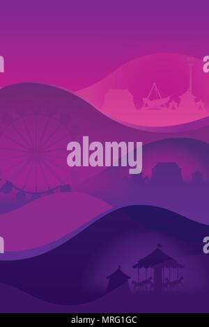 Vector illustration d'amusement park. Illustration de Vecteur