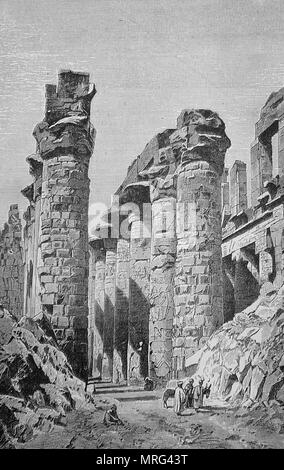 Ruines de Karnak, l'Égypte en tant qu'elles sont apparues en 1900 Banque D'Images