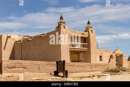 L'église de San José de la Gracia, village de Las Trampas près de Santa Fe, Nouveau Mexique, USA. Banque D'Images