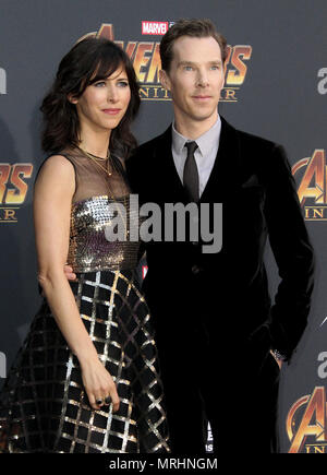 Avengers : Premiere Guerre infini qui s'est tenue à Los Angeles, Californie comprend : Benedict Cumberbatch, épouse Sophie Hunter Où : Los Angeles, California, United States Quand : 24 Avr 2018 Crédit : Adriana Barraza M./WENN.com Banque D'Images