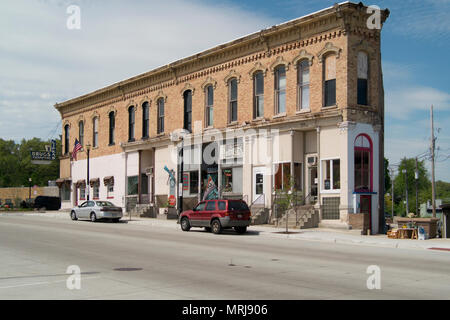 Le bâtiment Lipka au centre-ville de Montague, Michigan. Banque D'Images