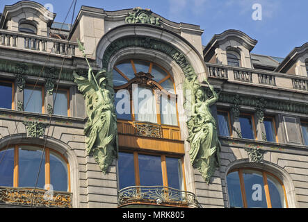 La perspective Nevski : Singer House - Saint Petersburg, Russie Banque D'Images