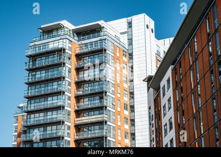 Des appartements modernes dans le centre-ville de Leeds, West Yorkshire, Angleterre. Banque D'Images