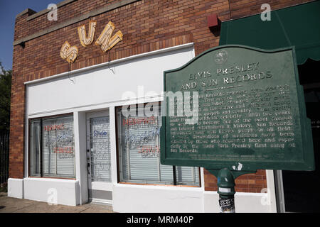 Vue extérieure du légendaire Sun Studio avec vue devant.Memphis.Montana.USA Banque D'Images