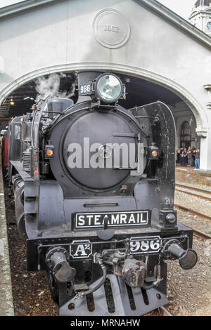 Ballarat, Victoria, Australie 27 mai 2018 - UN Weekend-The Patrimoine Ballarat2 986 Class Locomotive à vapeur a été la présentation et de l'exploitation dans le temps avec un 45 minutes de vapeur par les faubourgs de Ballarat à bord du lambris de bois.Les voitures A2 986 est une locomotive à vapeur jusqu'à 127 ans, ou diesel patrimoine datant des années 1950, le Crédit : brett keating/Alamy Live News Banque D'Images