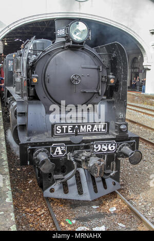 Ballarat, Victoria, Australie 27 mai 2018 - UN Weekend-The Patrimoine Ballarat2 986 Class Locomotive à vapeur a été la présentation et de l'exploitation dans le temps avec un 45 minutes de vapeur par les faubourgs de Ballarat à bord du lambris de bois.Les voitures A2 986 est une locomotive à vapeur jusqu'à 127 ans, ou diesel patrimoine datant des années 1950, le Crédit : brett keating/Alamy Live News Banque D'Images