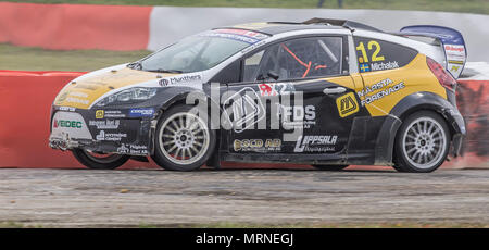 27 mai 2018, Circuit de Silverstone, Angleterre, Towcester ; pneus Cooper World RX de Grande-Bretagne, la SpeedMachine Festival ; Anders Michalak (SWE) pour l'équipe A Michalak pendant la demi finale Championnat International RX Banque D'Images