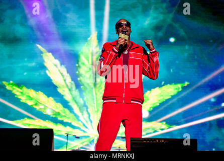 Napa, Californie, le 26 mai 2018, Snoop Dogg sur la scène du Festival 2018 BottleRock à Napa, Californie Crédit : Ken Howard/Alamy Live News Banque D'Images