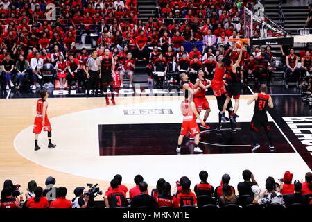 Kanagawa, Japon. 26 mai, 2018. Vue générale : Basket-ball B.LIGUE Championnat 2017-2018 jeu final entre Tokyo Chiba Alvark 85-60 Jets à Yokohama Arena de Kanagawa, Japon . Credit : Naoki Nishimura/AFLO SPORT/Alamy Live News Banque D'Images