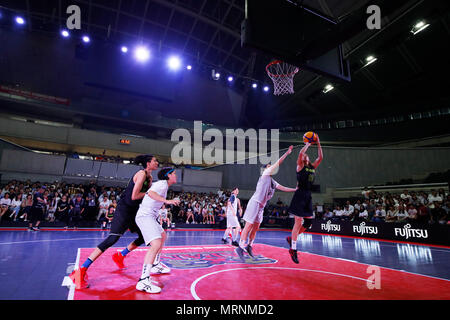 Tokyo Metropolitan Gymnasium, Tokyo, Japon. 27 mai, 2018. Vue générale, le 27 mai 2018 - Basket-ball : 4ème 3x3 Championnats du Japon Woen's finale entre QUEEN BEE 19-18 GYMRATS au Tokyo Metropolitan Gymnasium, Tokyo, Japon. Credit : Naoki Morita/AFLO SPORT/Alamy Live News Banque D'Images