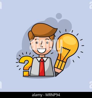 Ampoule d'affaires idée question mark processus créatif vector illustration Illustration de Vecteur